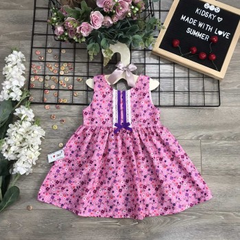 Váy hoa ren ngực xuân hè bé gái size 2-6  - VT2095